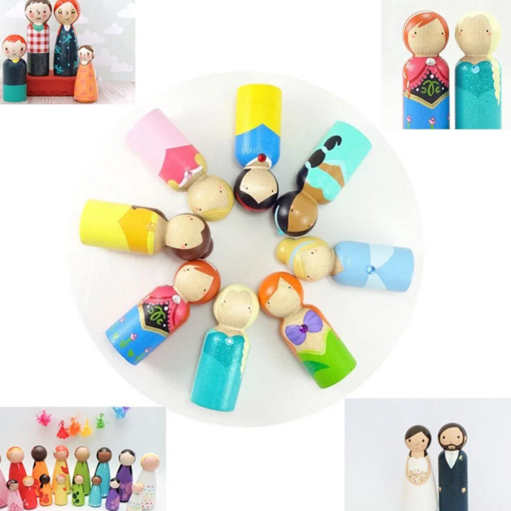 50pcs Unfinished Wood Peg Dolls (Khaki) C399