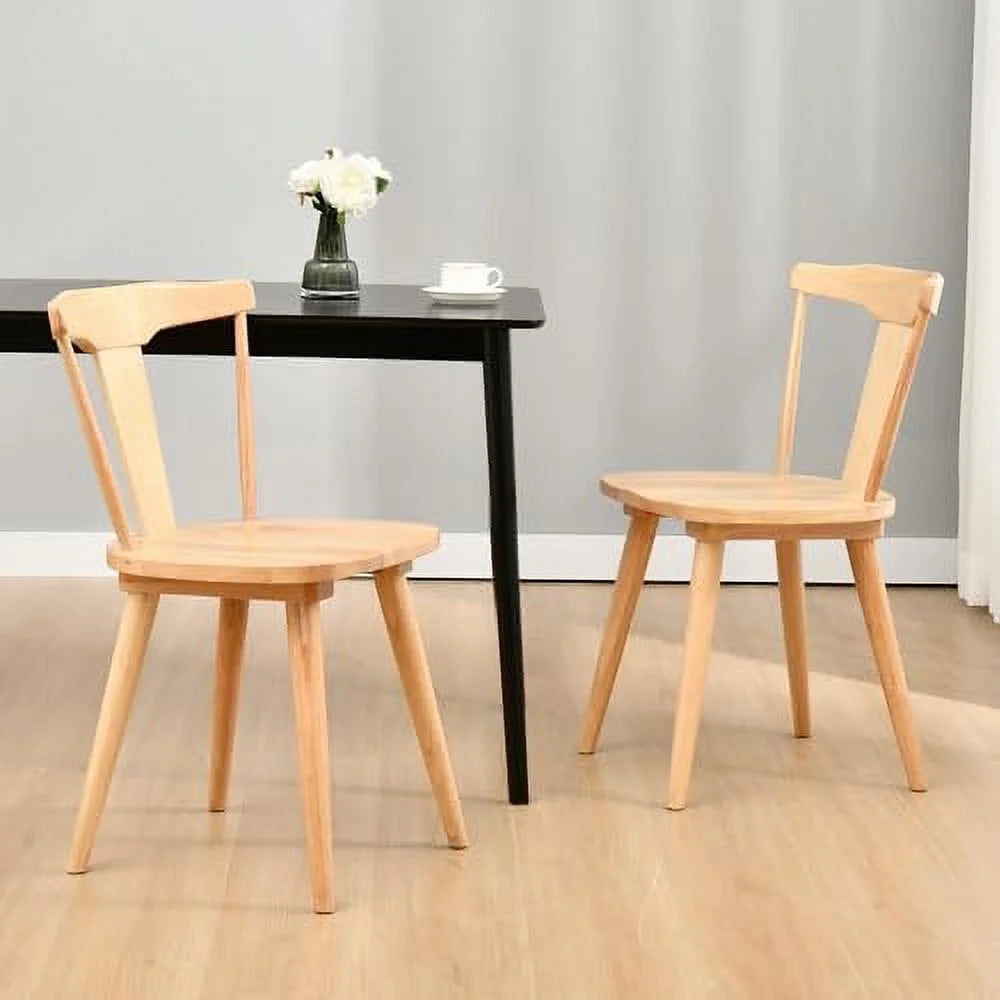 White Oak Wood Dining Chairs Set of 2 C575554