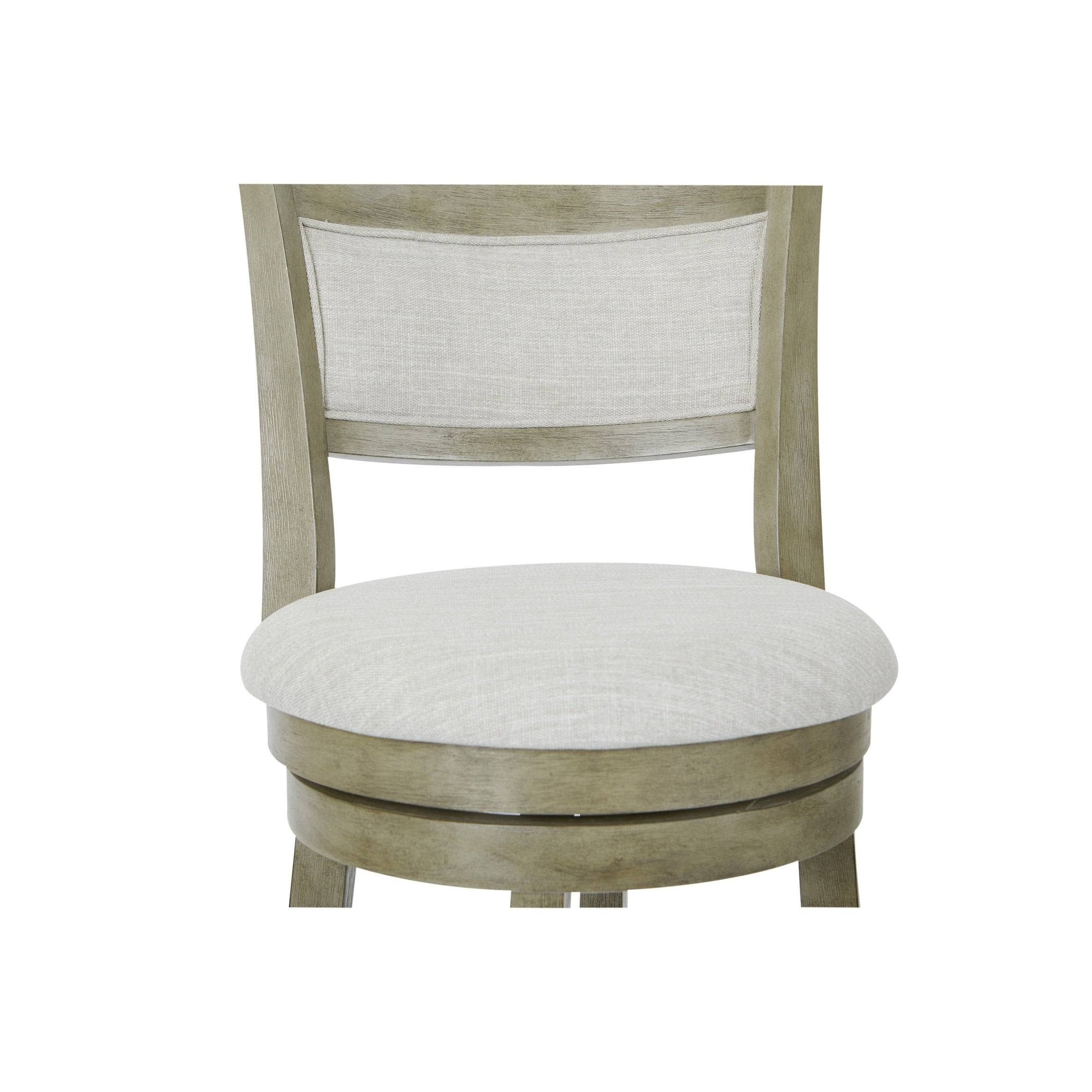 Antique Grey Swivel Stool with Solid Back P663253