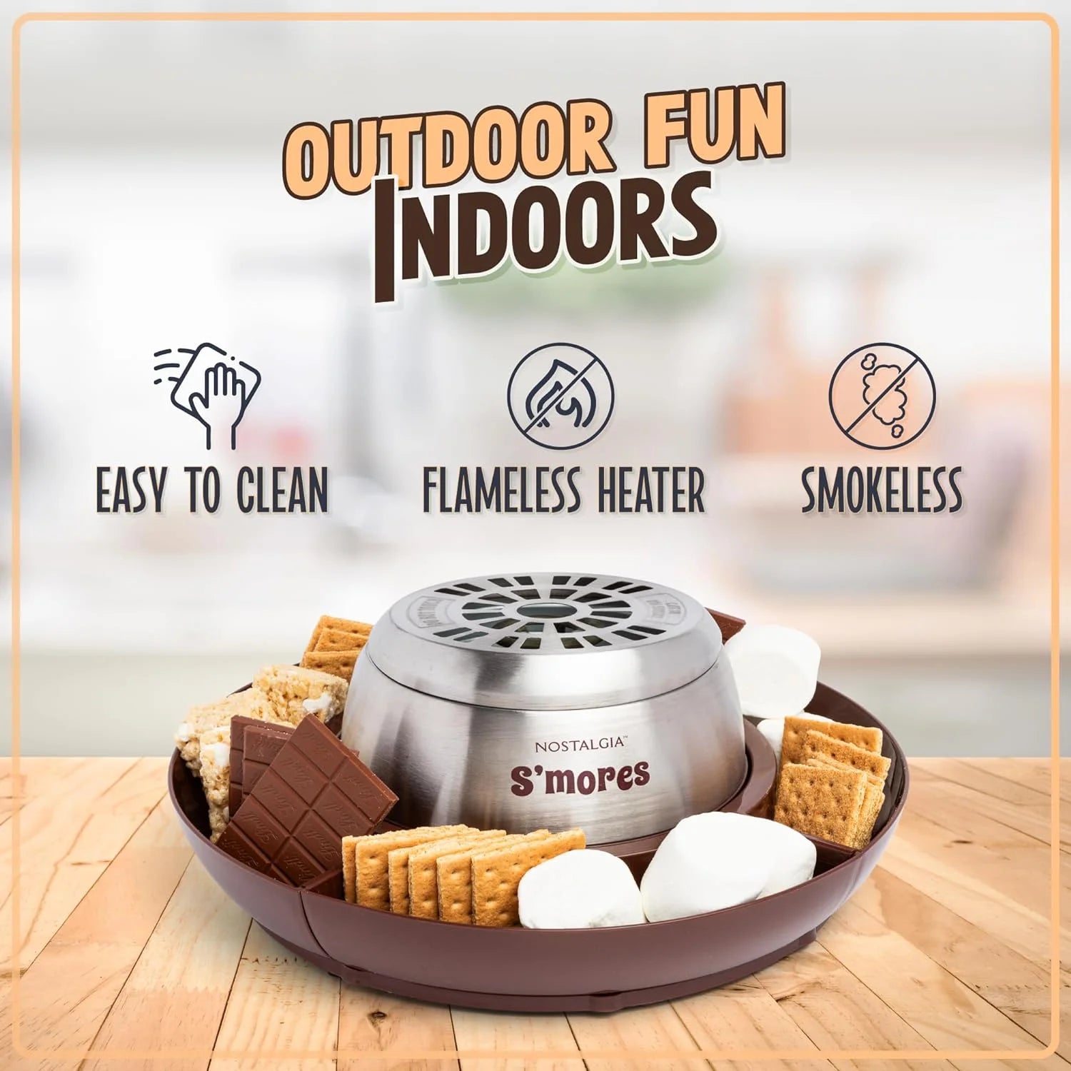 Brown Electric Smores Maker with 4 Roasting Forks Y820150