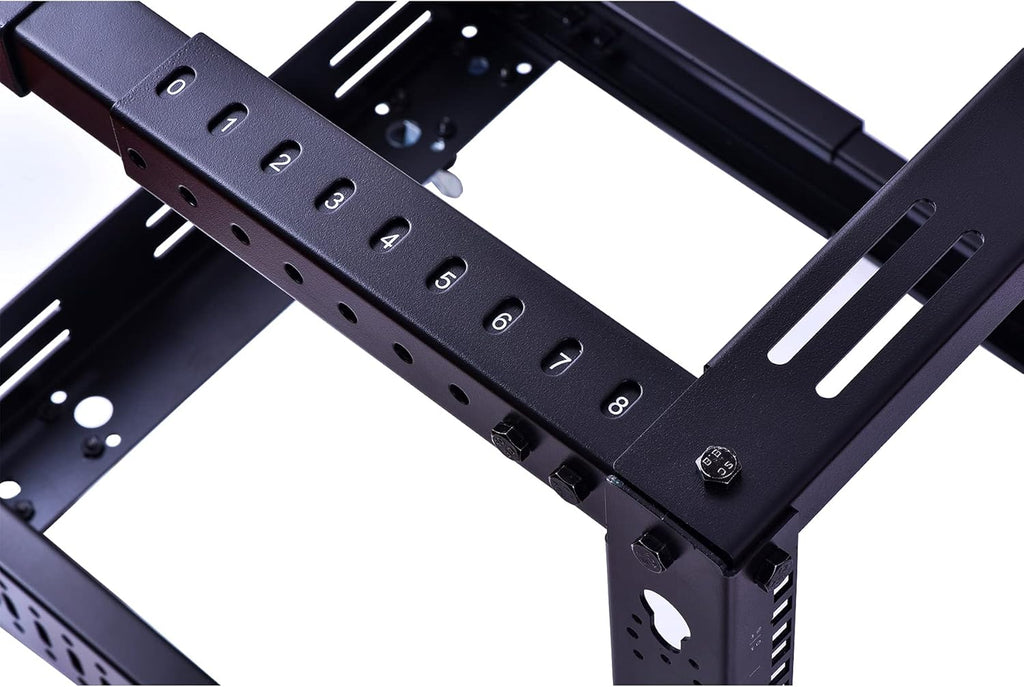 12U Open Frame Server Rack, Heavy Duty 4 Post Adjustable Depth with Casters A334