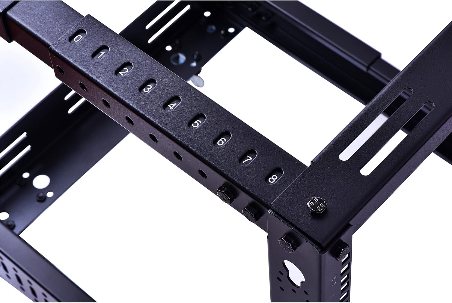 12U Open Frame Server Rack, Heavy Duty 4 Post Adjustable Depth with Casters A334