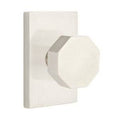 Satin Nickel Octagon Door Knob with Rectangular Rose H4079