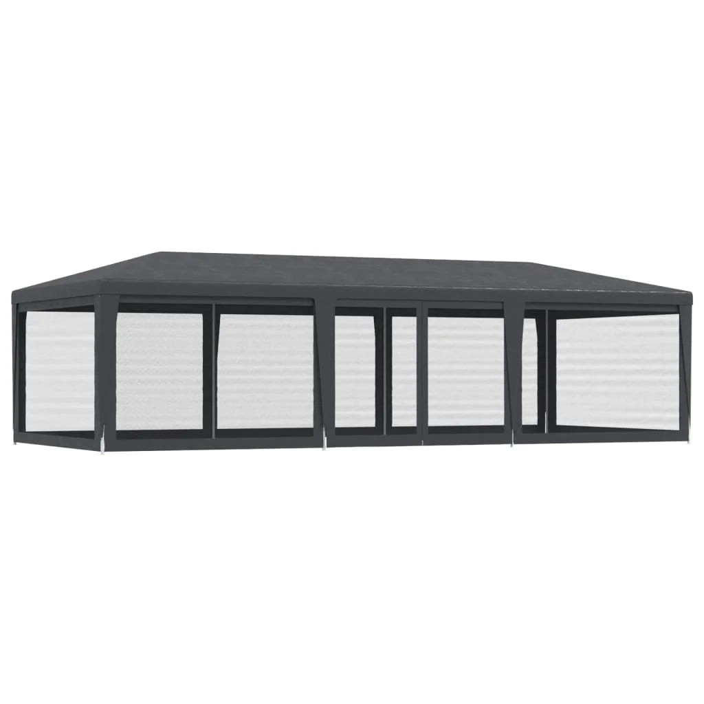 Party Tent with 8 Mesh Sidewalls Anthracite 29.5'x13.1' HDPE C280970