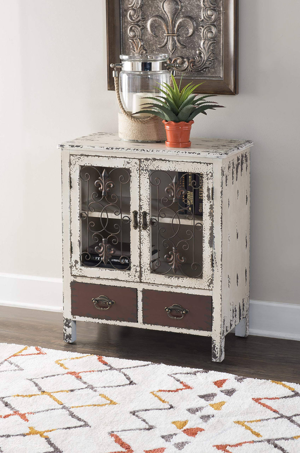 White 2 Door 2 Drawer Console B1571