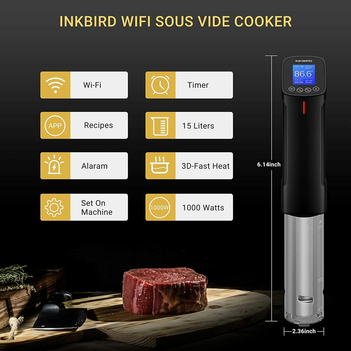 Sous Vide Cooker Circulator Immersion Precision Timer P15217