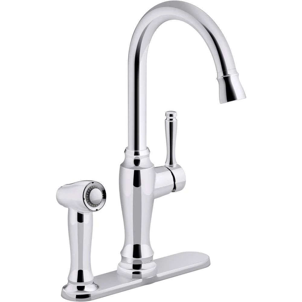 Single-Handle Kitchen Faucet with Sidespray Y32587