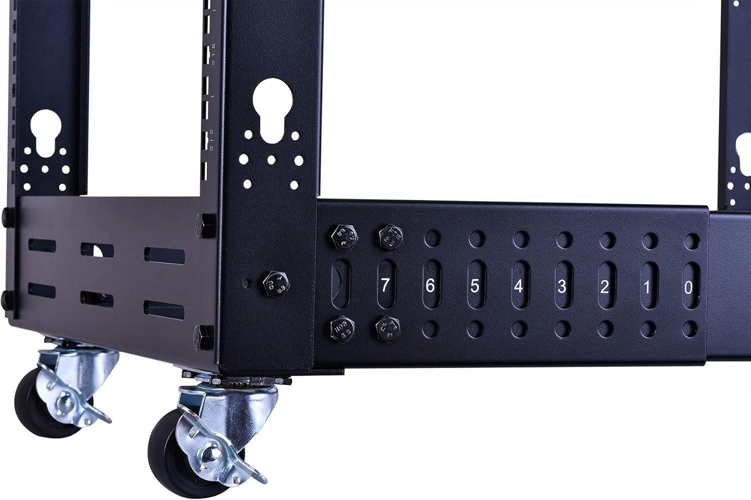 12U Open Frame Server Rack, Heavy Duty 4 Post Adjustable Depth with Casters A334