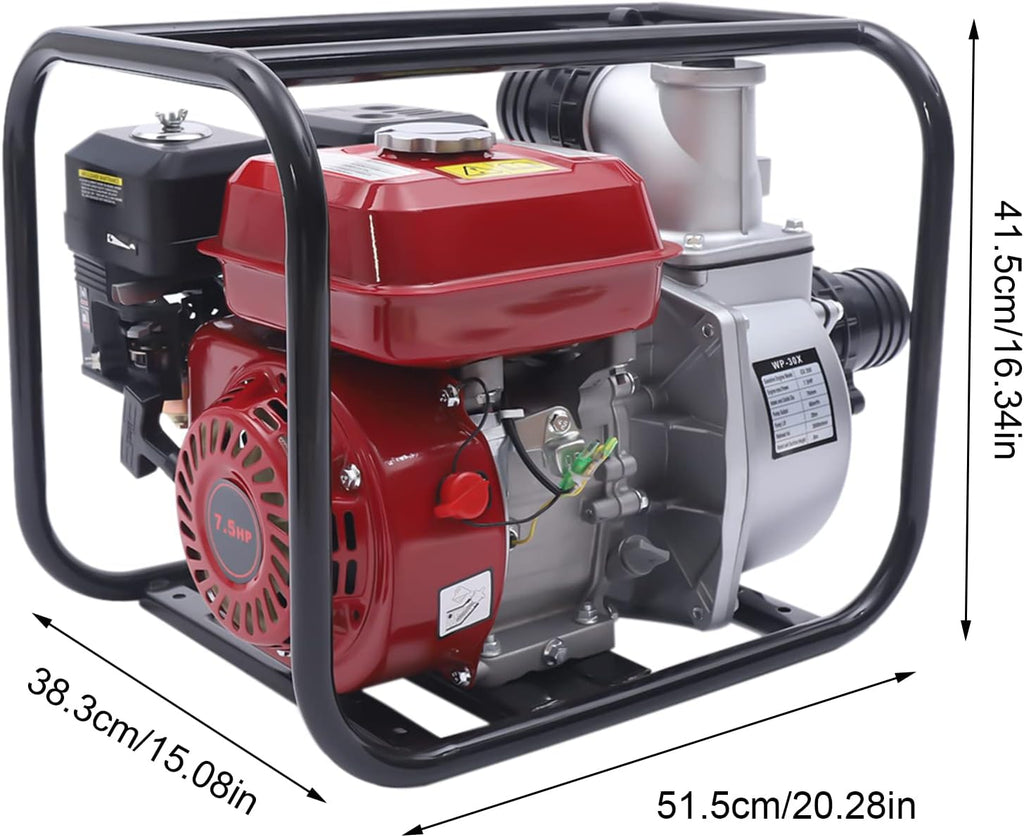 3" Gasoline Water Pump 60m3/H 7.5 Hp Self-Priming Semi-Trash Water Pump Y59447