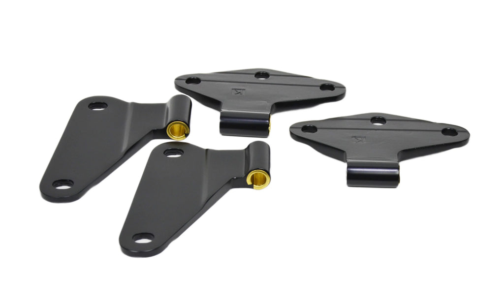 4 Pieces Black Body Door Hinge Set for 2 Door F351