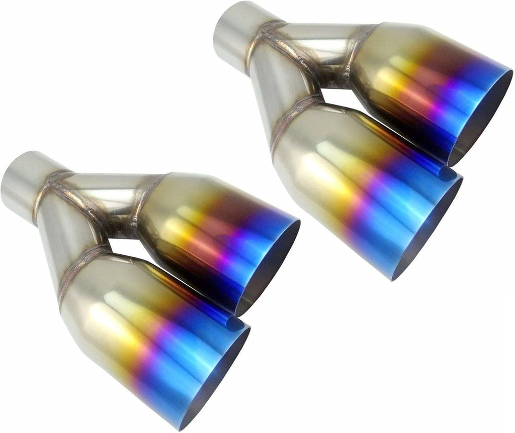 Polished Stainless Steel Dual Exhaust Tips 2.5" Inlet 3.5" Outlet Pack of 2 D3262