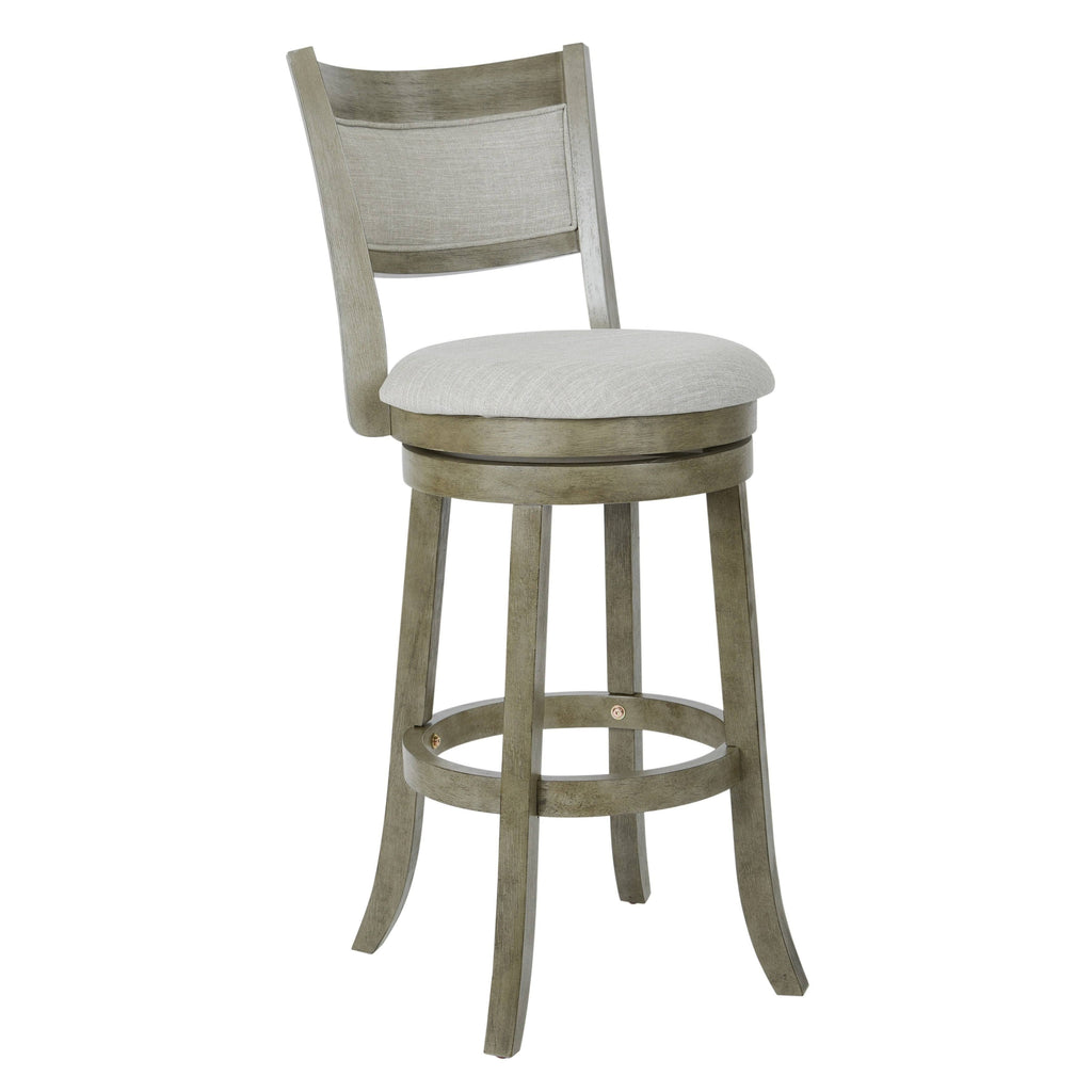 Antique Grey Swivel Stool with Solid Back P663253