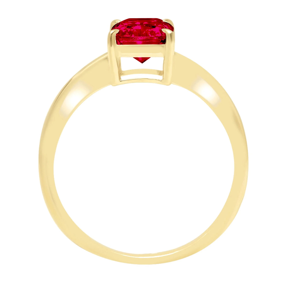 1.75 ct Radiant Cut Clear Simulated Diamond 18K Yellow Gold Solitaire Ring SZ 6.75 E732