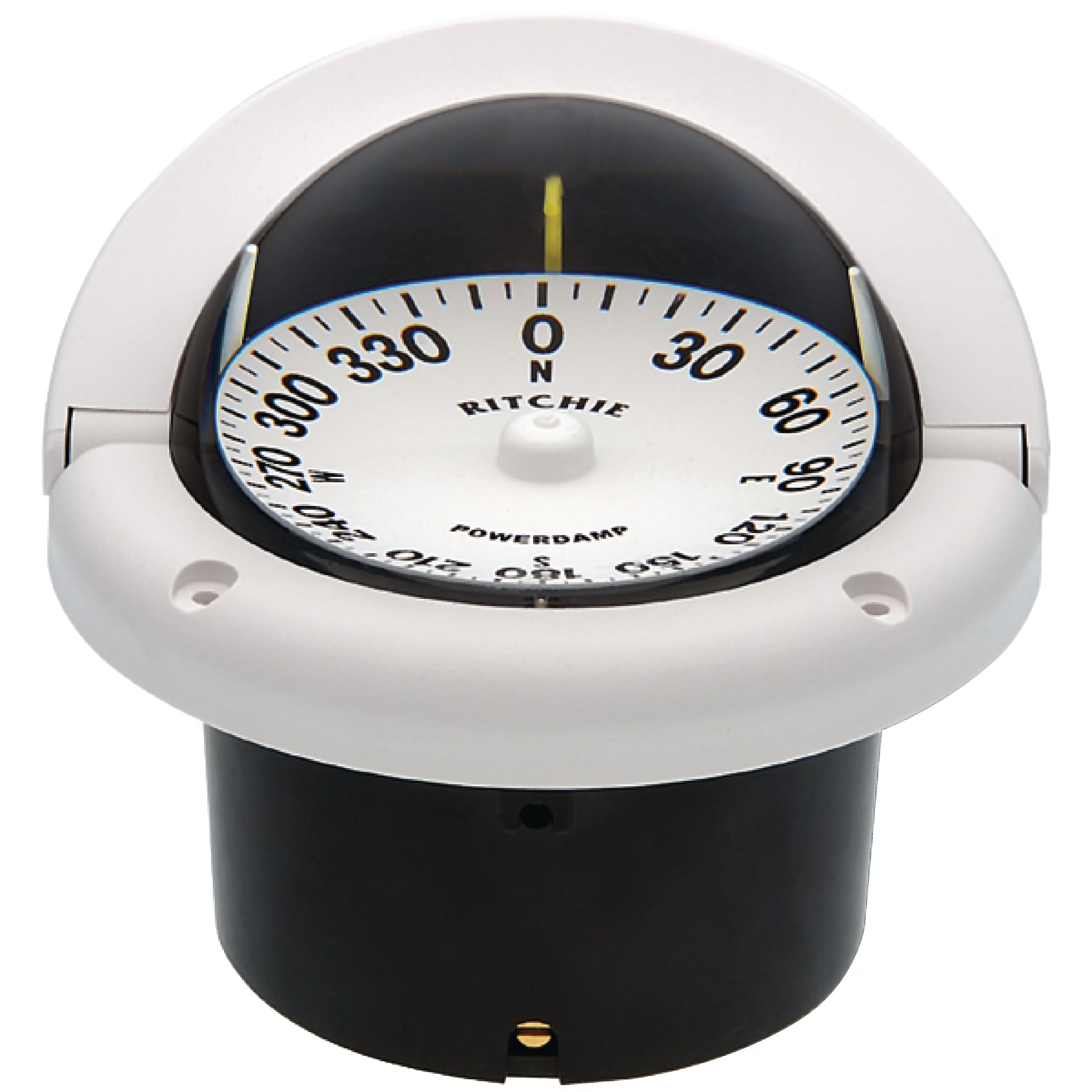 White Flat Dial Boat Compass with Green Light & Flush Mount Z11223