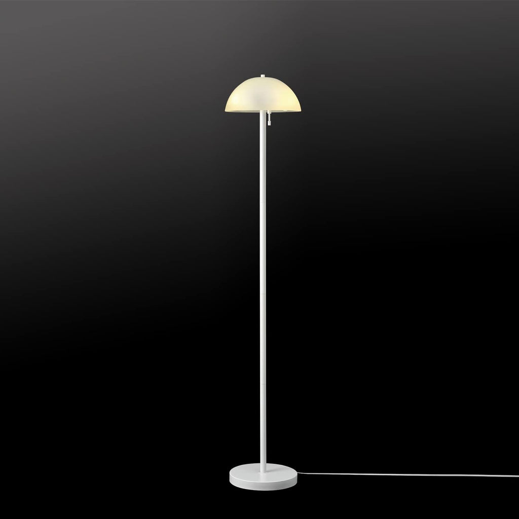 Matte White 2-Light Floor Lamp with Frosted Glass Shade P59601