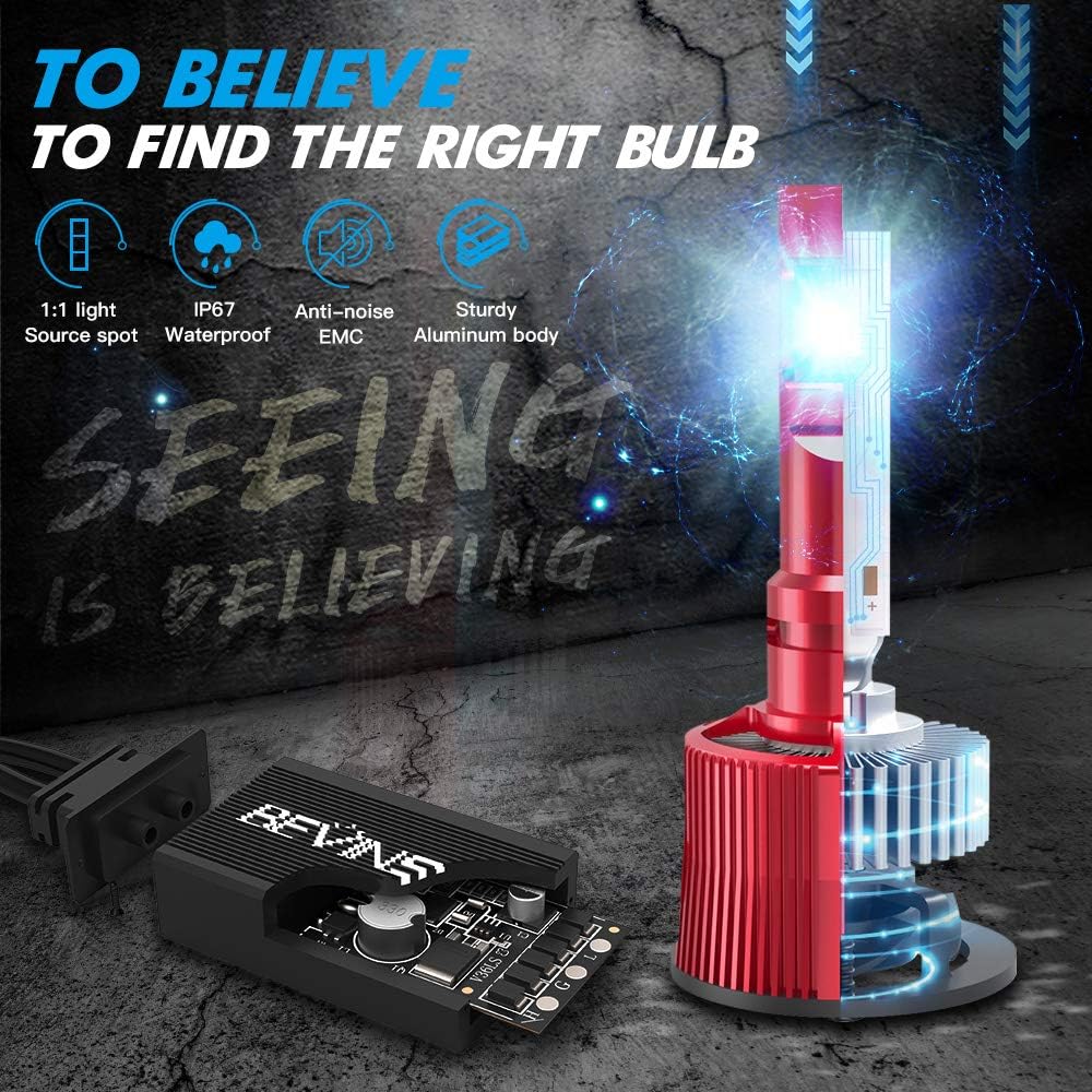 H7 LED Headlight Bulbs 2pcs White 6000k E54354