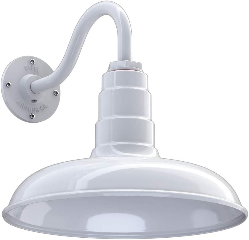 Gooseneck Barn Light with Steel Dome (11 Gooseneck, Green) A778