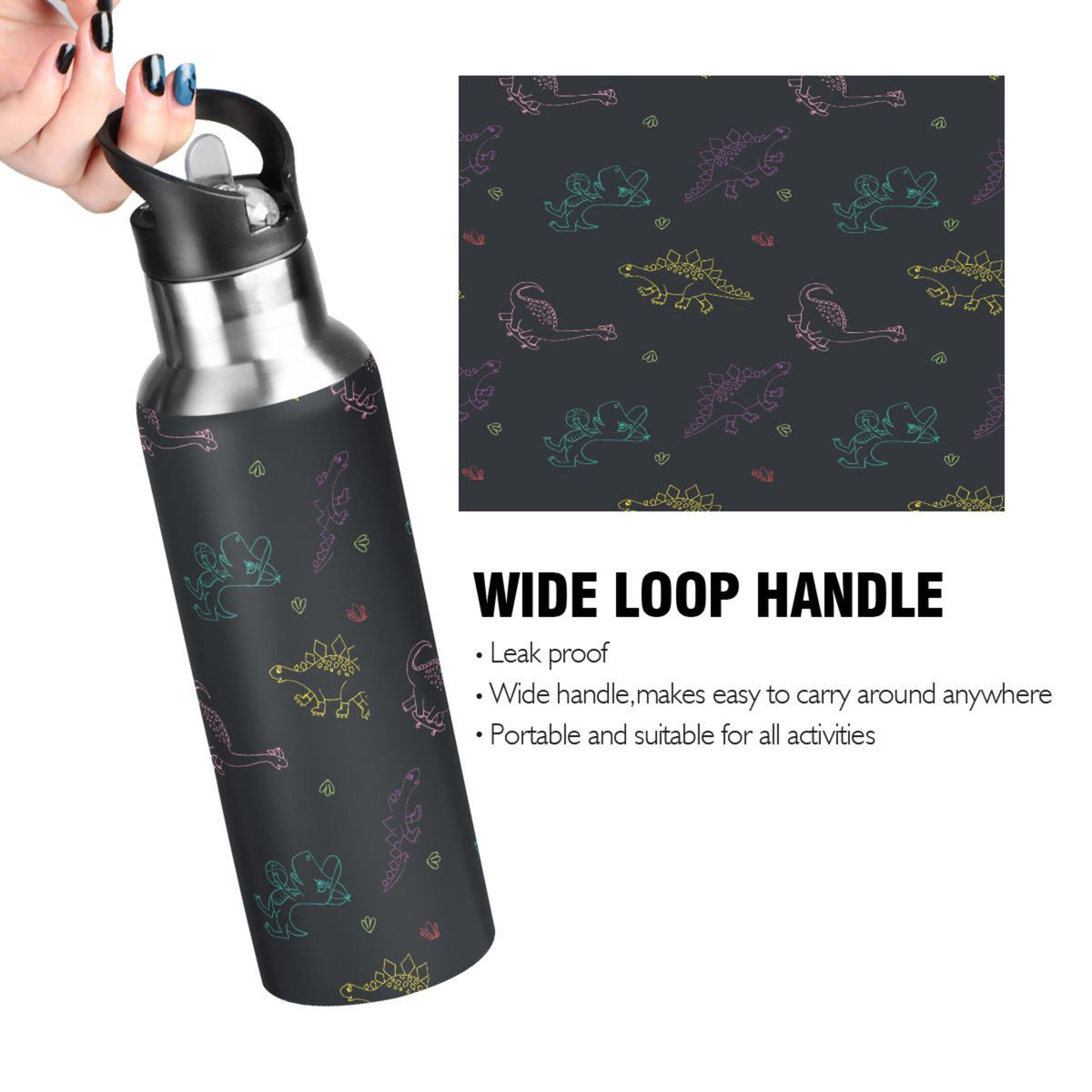 Stainless Steel Insulated Water Bottle with Straw Lid Y8480