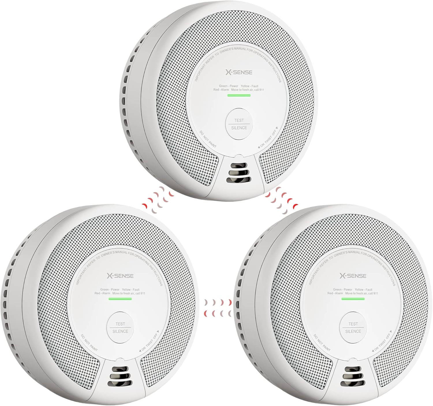 Wireless Interconnected Smoke and Carbon Monoxide Detector, 10-Year Battery, Pack of 3 M41964