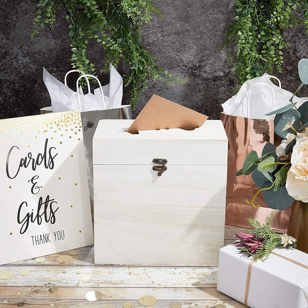 White Rustic Card Box X924989