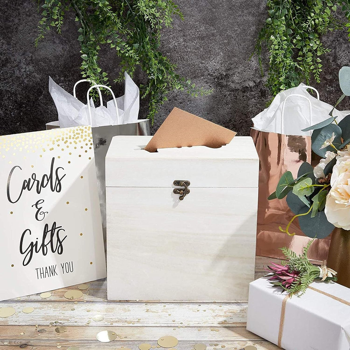 White Rustic Card Box X924989