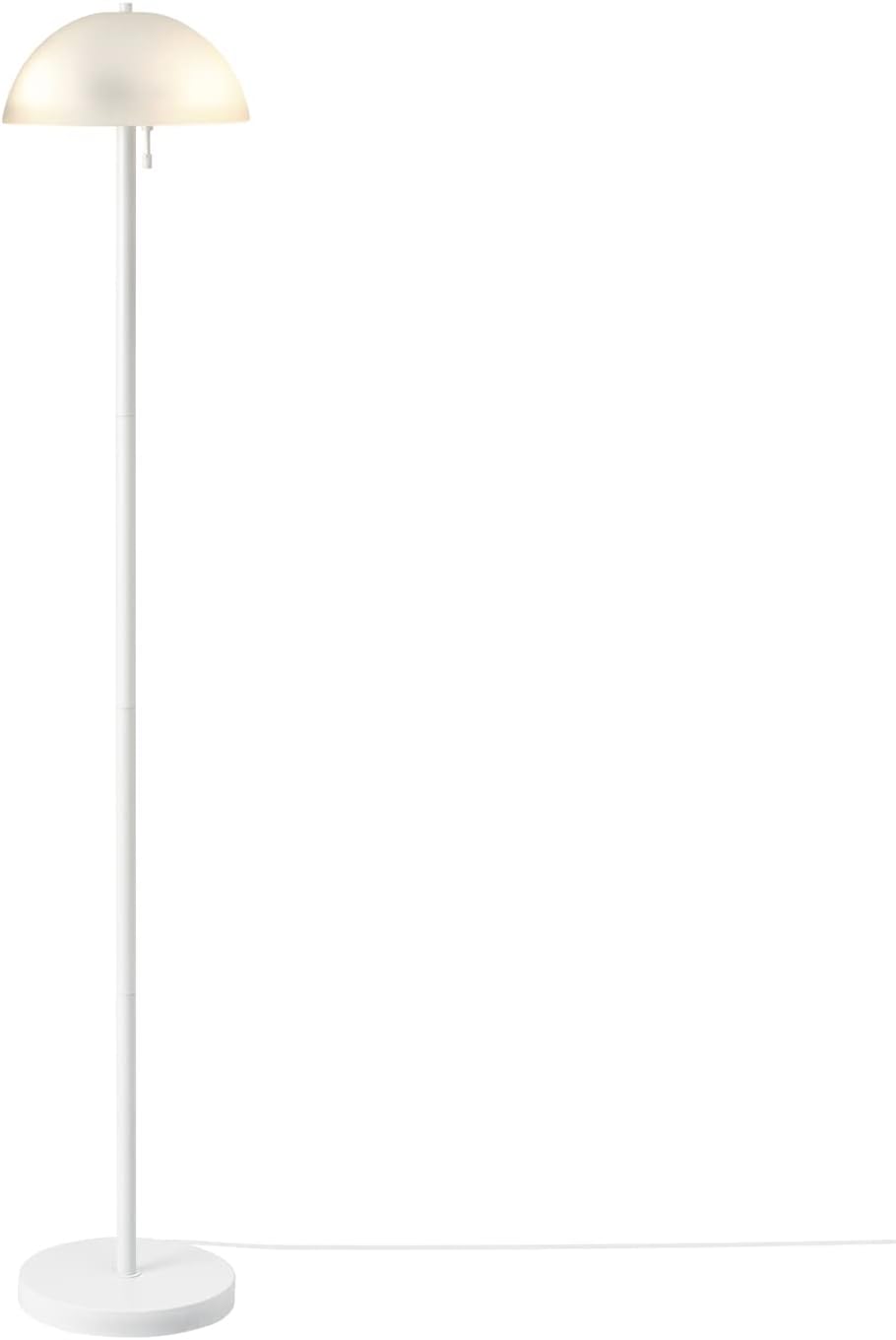 Matte White 2-Light Floor Lamp with Frosted Glass Shade P59601
