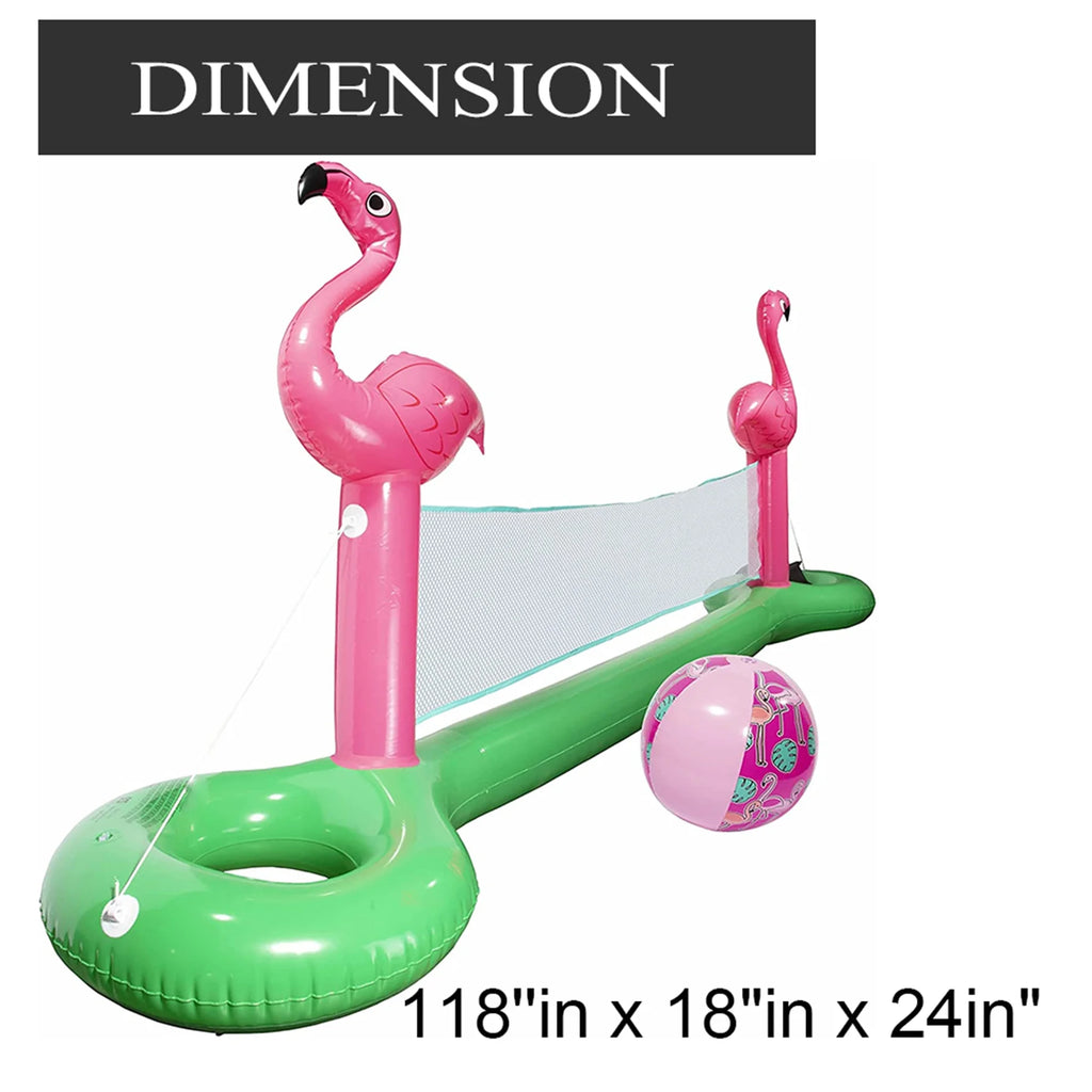 Inflatable Flamingo Pool Volleyball Net with Ball Set T300807