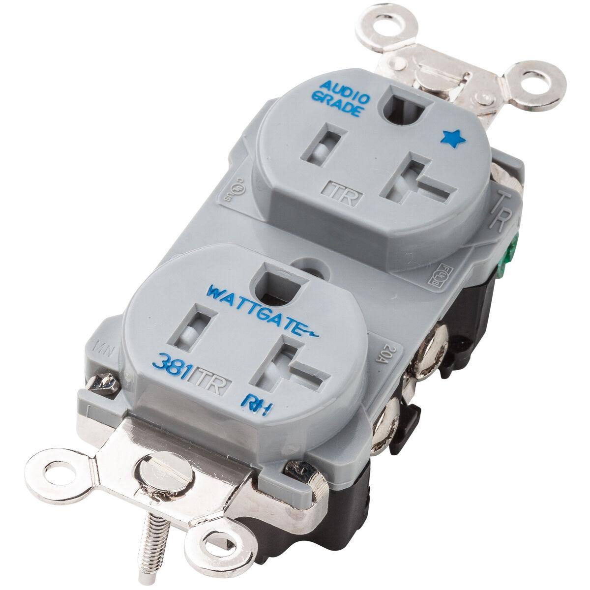 Grey Rhodium Plated AC Receptacle Outlet P39511