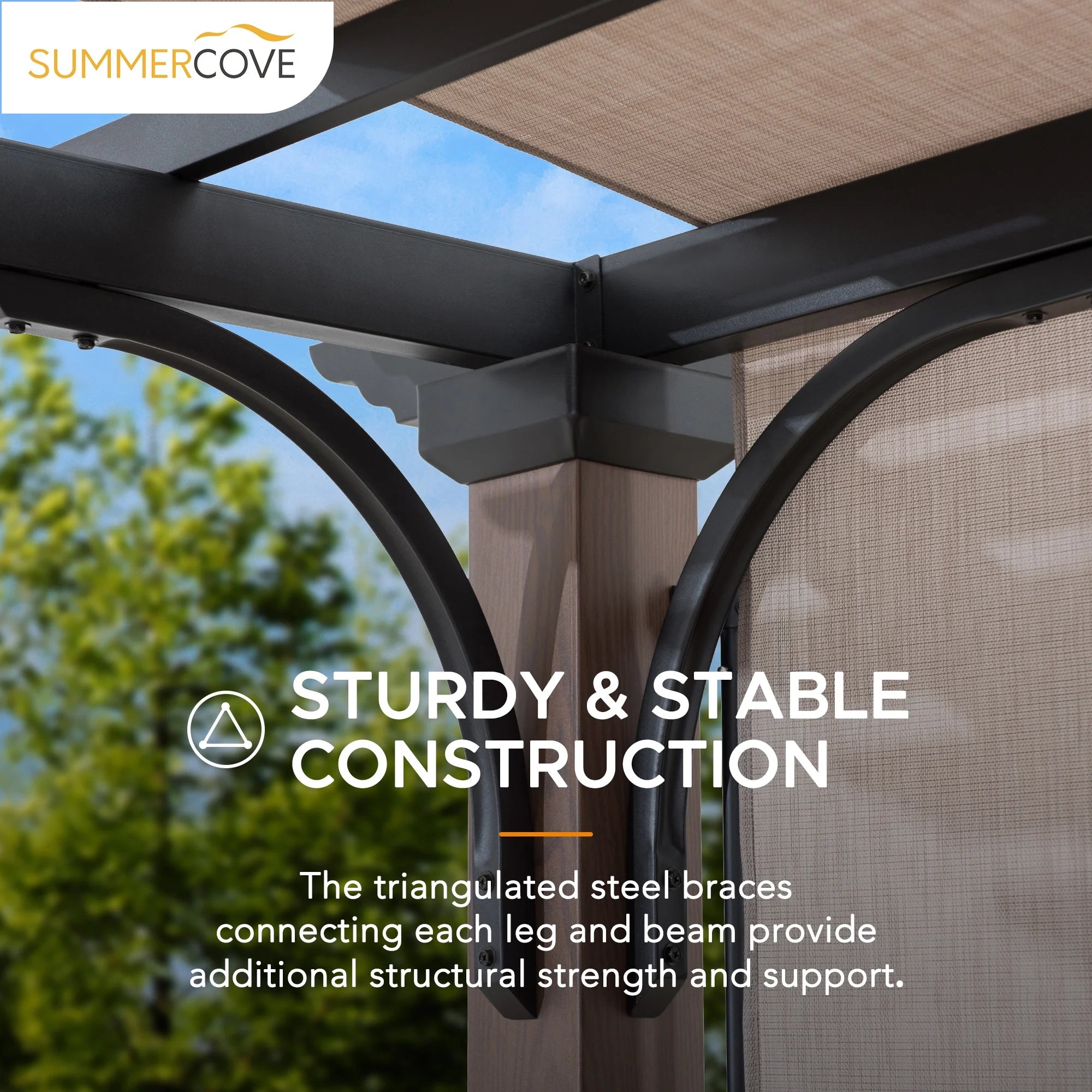 11 x 11 ft. Metal Pergola with Tan Adjustable Canopy A641131