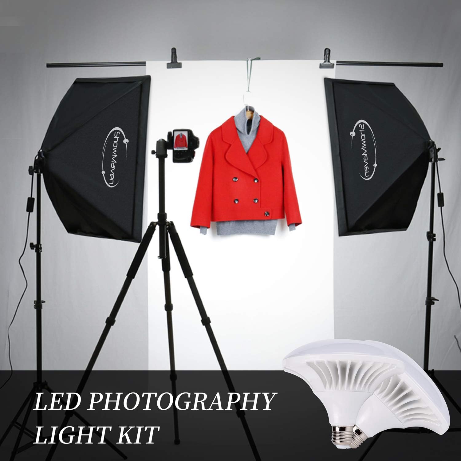 Softbox Lighting Kit 20x28'' Continuous Lighting with 2pcs 5500K Bulb F2461