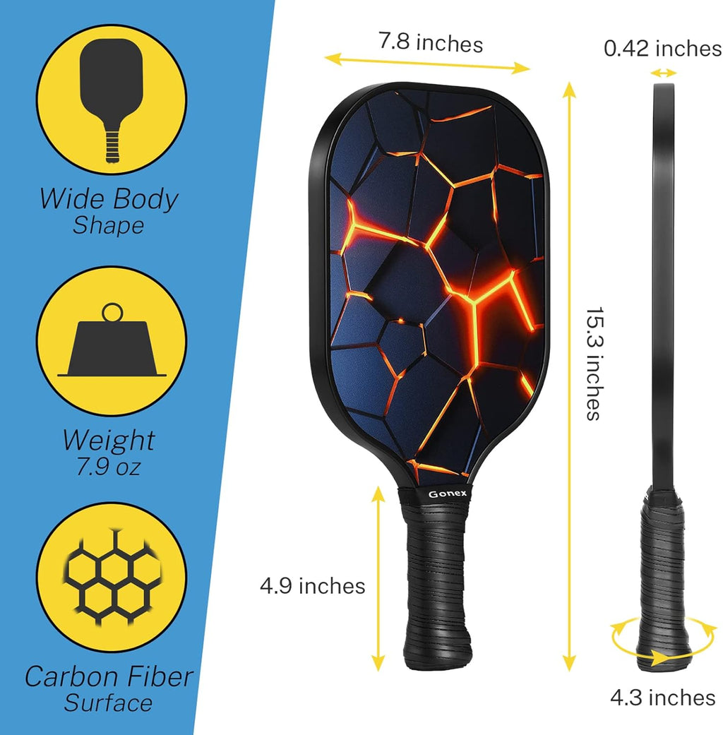 Graphite Pickleball Paddles Set of 2 with 4 Balls and Carry Bag K8794