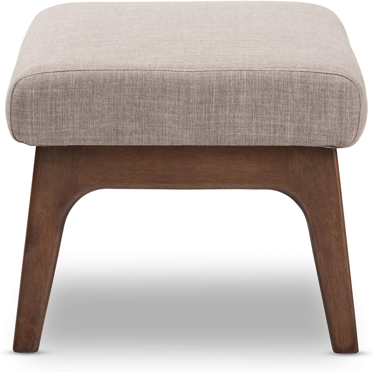 Light Grey Walnut Brown Fabric Polyester Ottoman Pack of 2 F39447