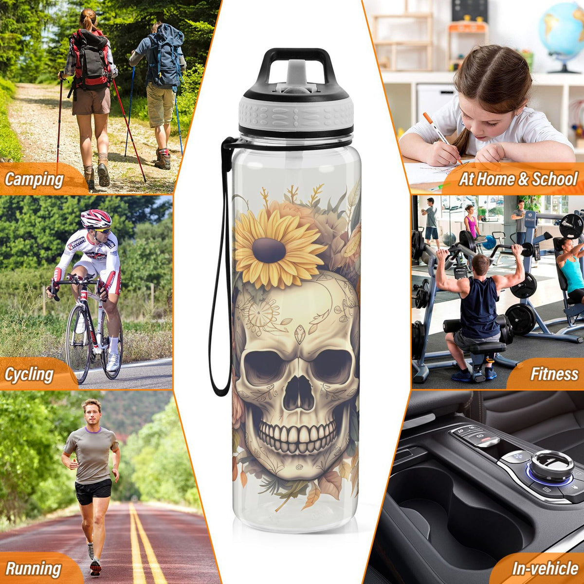 Clear 32oz Tritan Water Bottle with Straw K88477