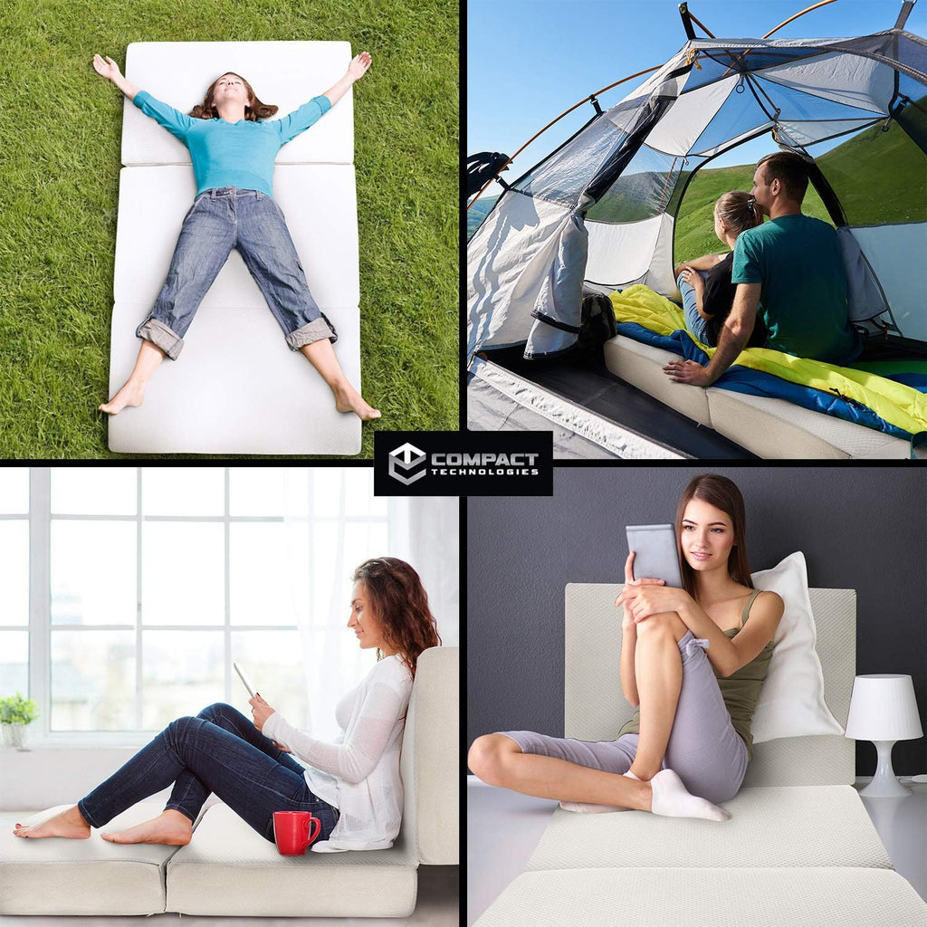 Twin Tri-Fold 6 Inch Memory Foam Mattress with Case E297311