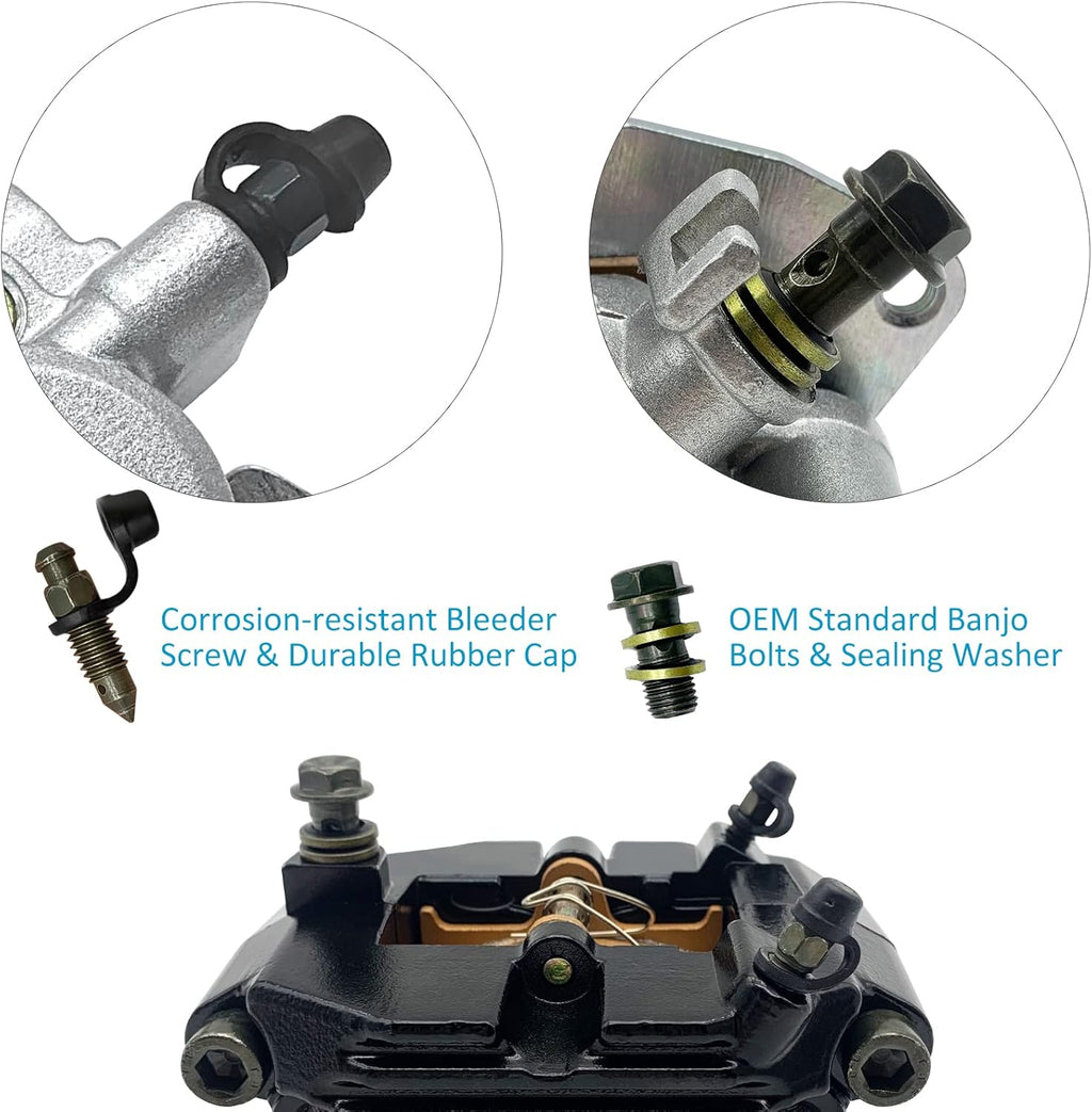 Front Left Right & Rear Brake Calipers for Yamaha Grizzly 660 YFM660 F 2002-2008 E9640