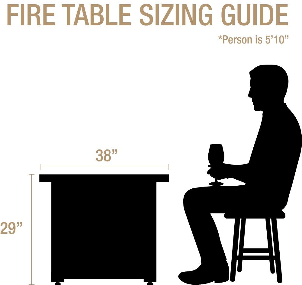 38 in. Square Gas Fire Pit Table M9970
