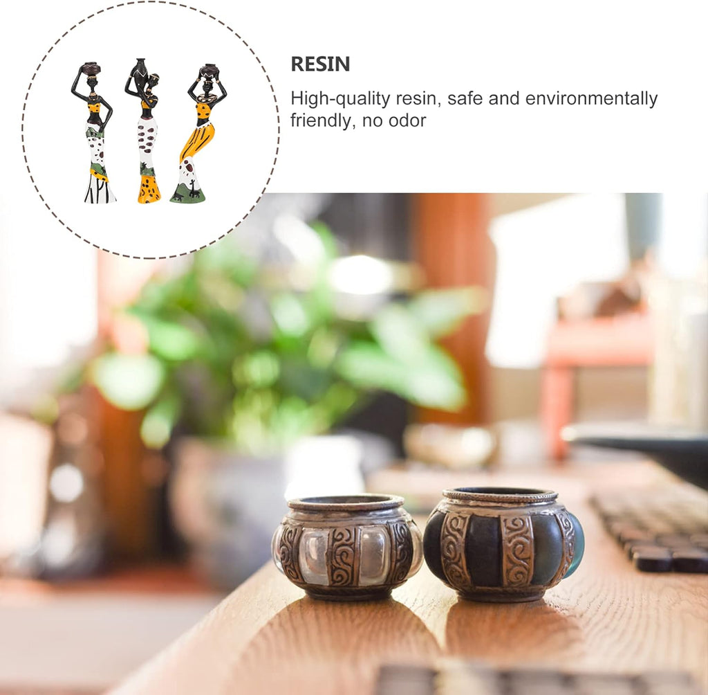 3 Piece Set African Statue Crafts Praying Girl Decoration Centerpieces F1072