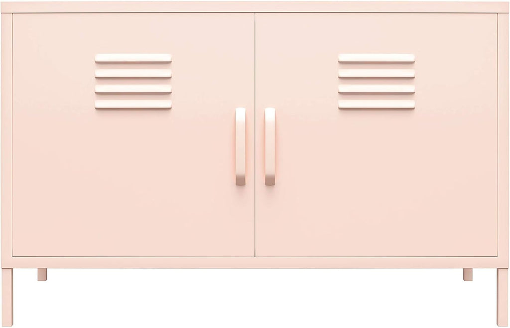 White 2 Door Metal Locker Accent Cabinet V637
