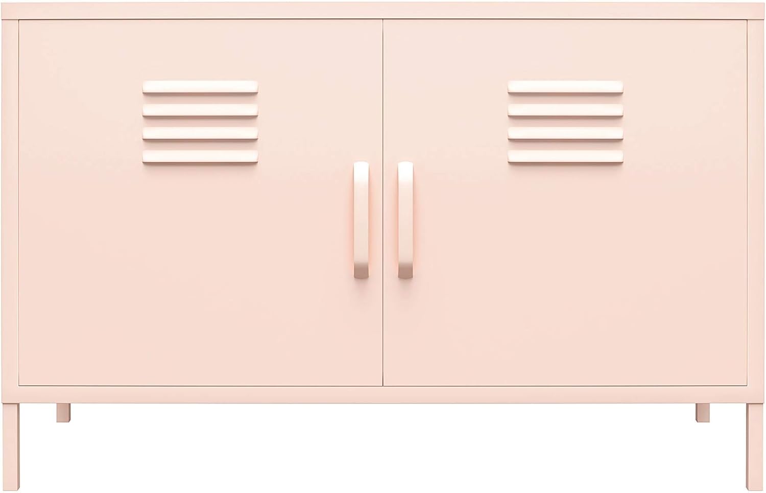White 2 Door Metal Locker Accent Cabinet V637