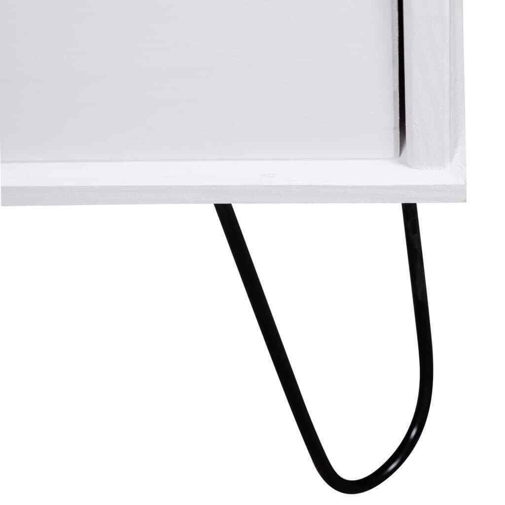 White Solid Pine Wood Bedside Cabinet H499090