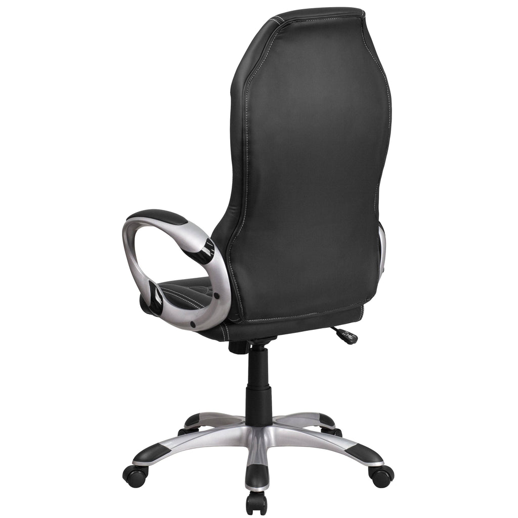 Black Vinyl Executive Swivel Chair with Arms B62321