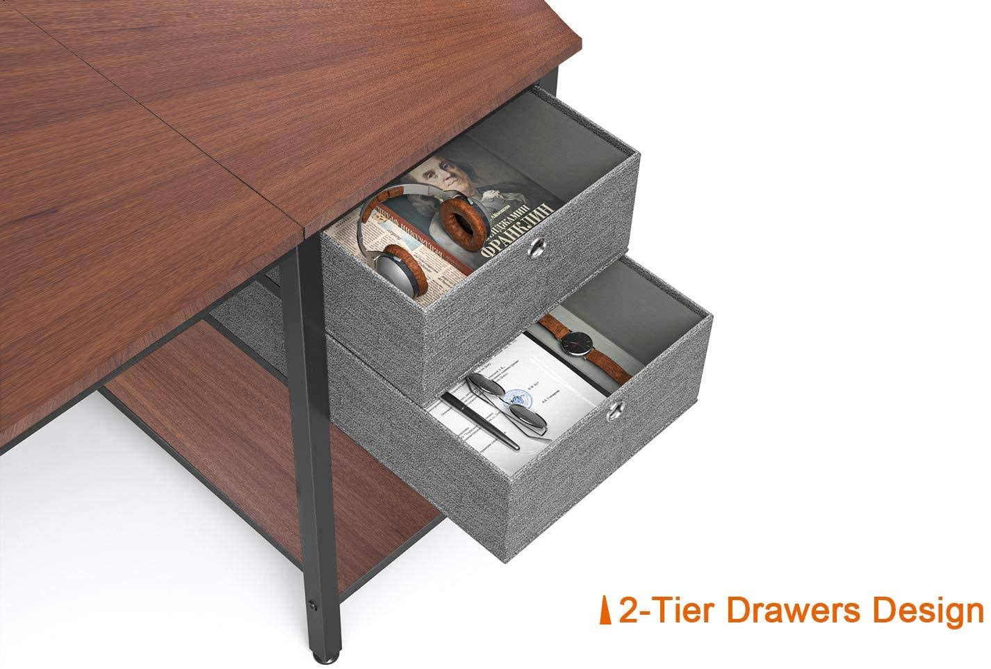 47x22 Desk with Drawers and Storage Shelves Y6400