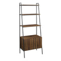 Dark Walnut Wood Ladder Bookcase U6248