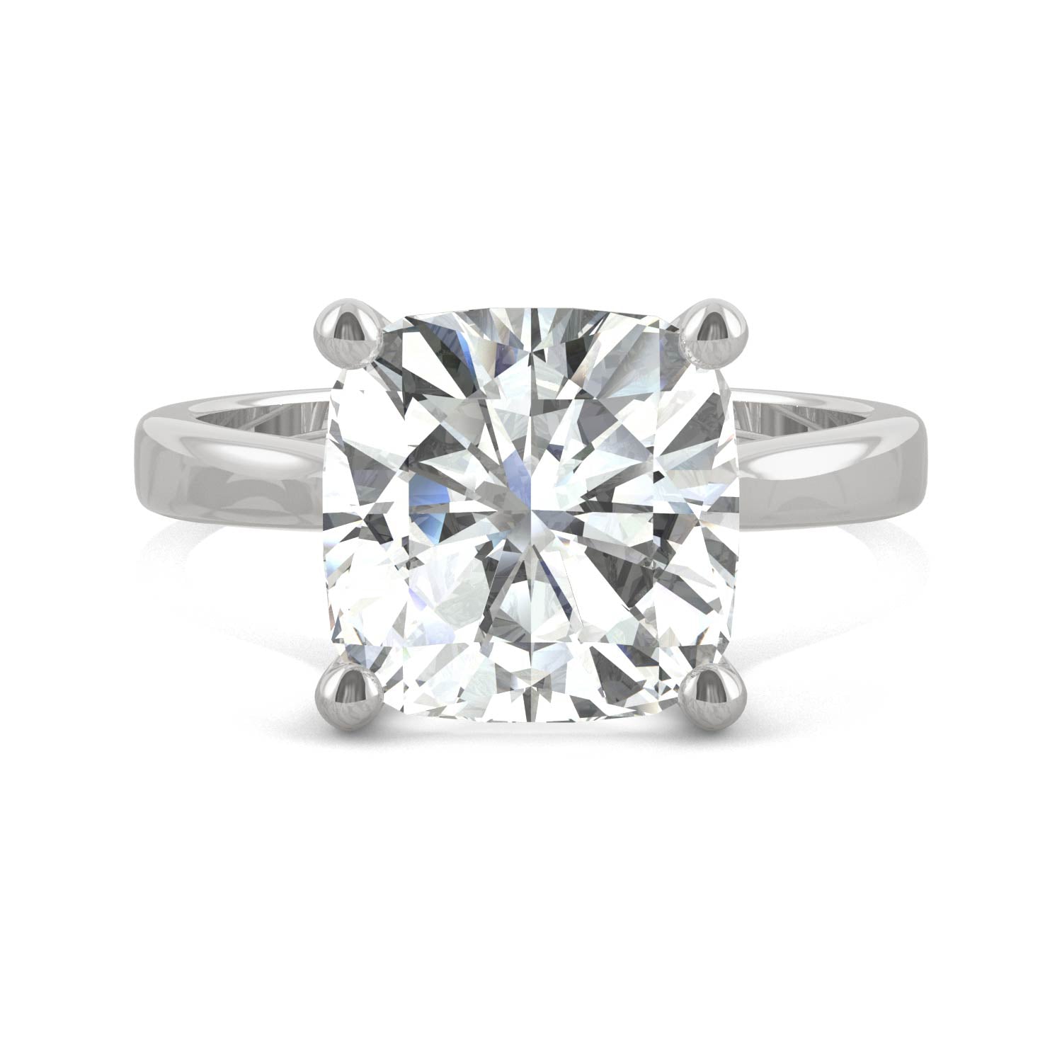 14K White Gold Moissanite Cushion Engagement Ring F46440