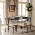Beige 5pcs Metal Frame Dining Table Chairs Set W774