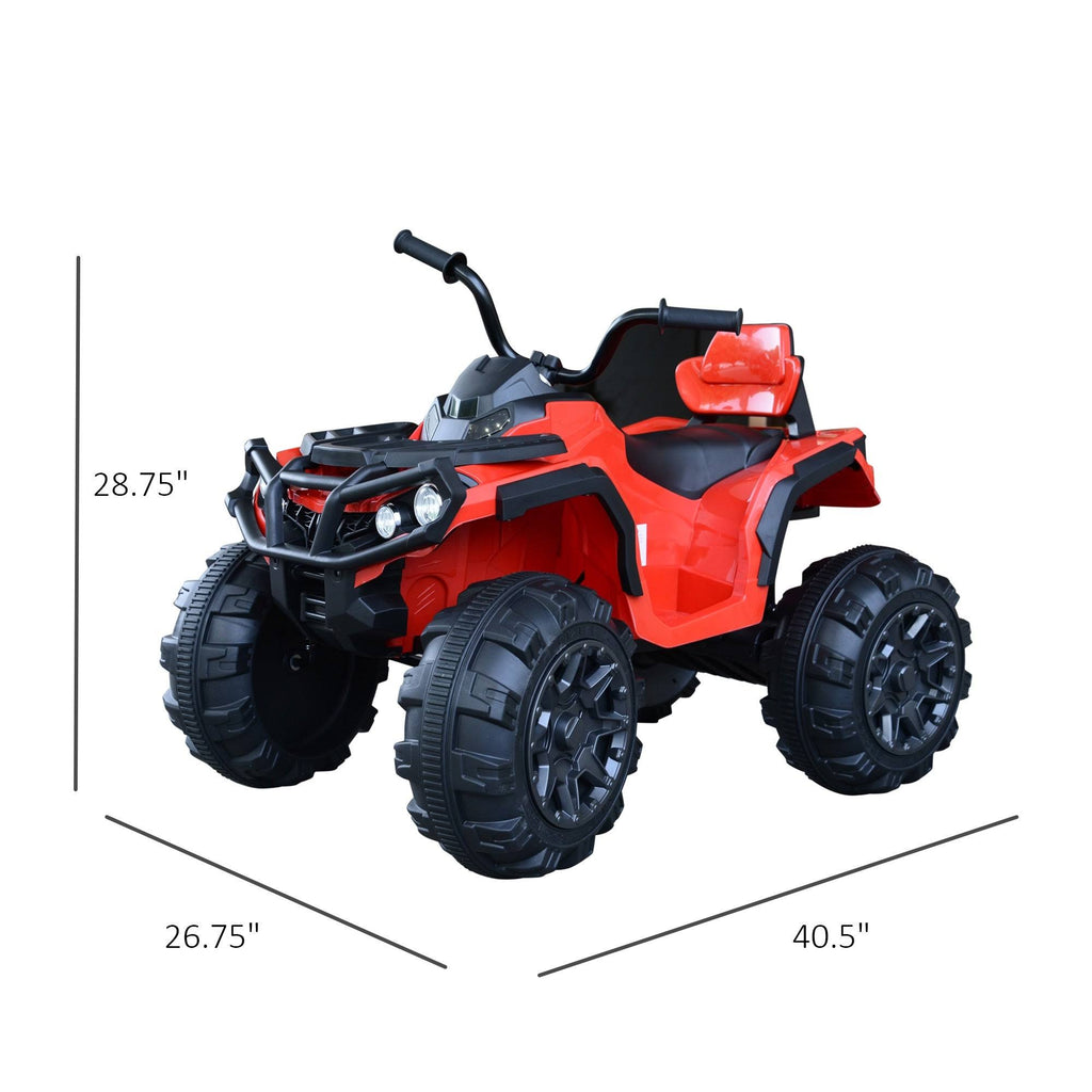 White Kids Ride-On ATV Car with Working Headlights V275757