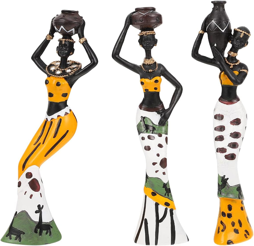 3 Piece Set African Statue Crafts Praying Girl Decoration Centerpieces F1072