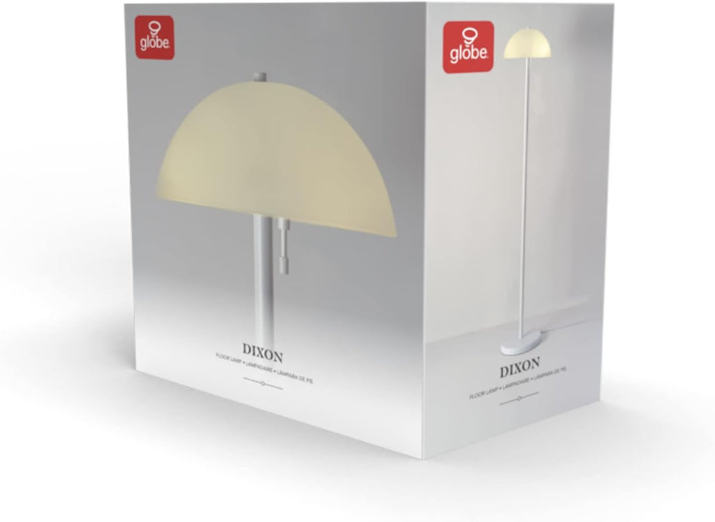 Matte White 2-Light Floor Lamp with Frosted Glass Shade P59601