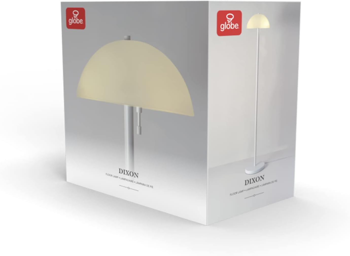Matte White 2-Light Floor Lamp with Frosted Glass Shade P59601