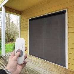 Rechargeable Motorized Outdoor Sun Shade with Remote, Gray P71807